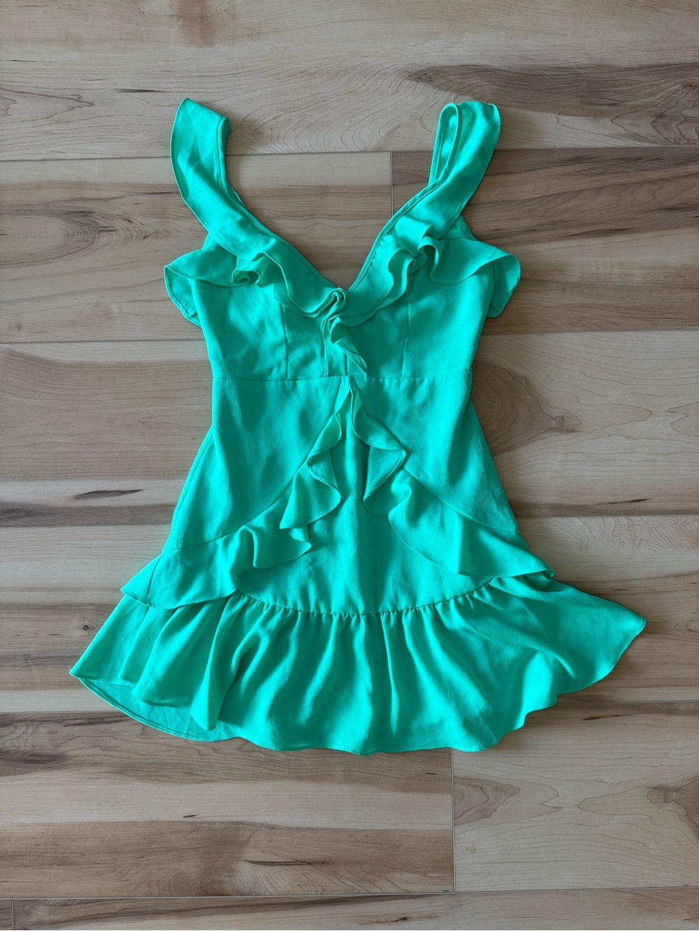 Mendocino - Idem Ditto Green Ruffled Mini Dress